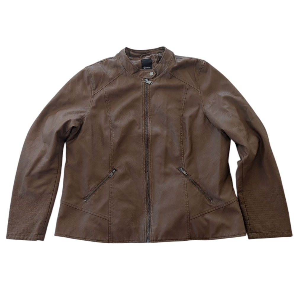 Reitmans Brown Faux Leather Jacket